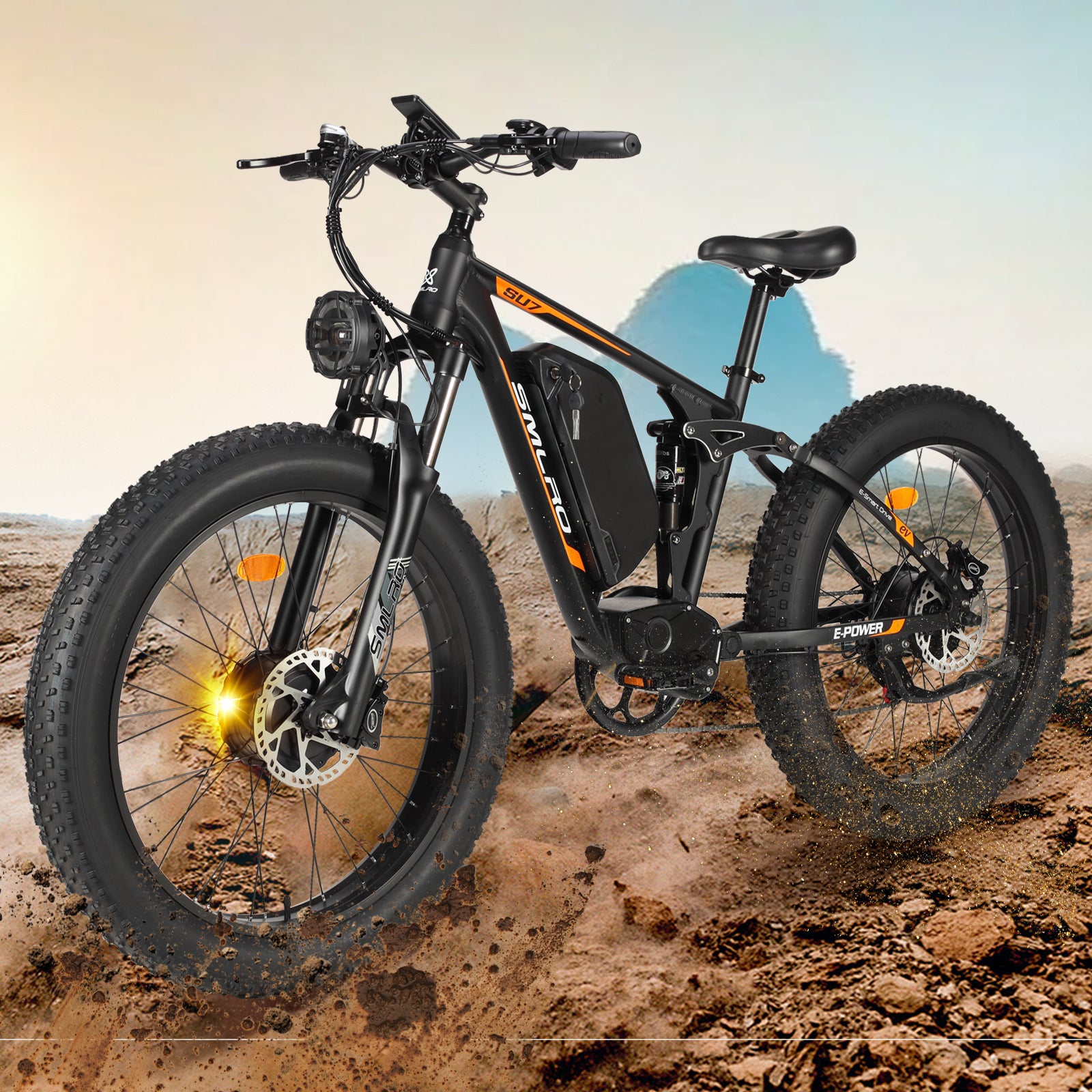 2000W Dual Motor 35MPH Electric Bike, 26'' Fat Tires 48V