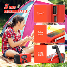5000mAh Emergency Crank Weather Radio, iRonsnow NOAA/FM/AM Solar Radios, Portable Survival Radio with SOS, Earphone Jack, 1W 4 Modes LED Flashlight, Cell Phone Charger for Camping Hiking