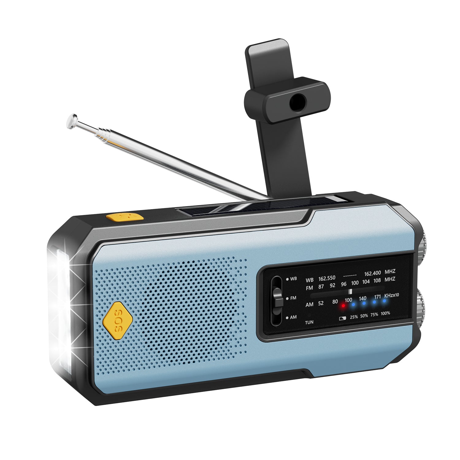 Solar Hand Crank Dynamo Radio, Emergency Hand Crank Radio, Solar Radi Power  Bank Wind Up Radio With Led Flashlight