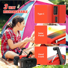 5000mAh Emergency Crank Weather Radio, iRonsnow NOAA/FM/AM Solar Radios, Portable Survival Radio with SOS, Earphone Jack, 1W 4 Modes LED Flashlight, Cell Phone Charger for Camping Hiking