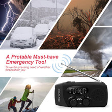 5000mAh Emergency Crank Weather Radio, iRonsnow NOAA/FM/AM Solar Radios, Portable Survival Radio with SOS, Earphone Jack, 1W 4 Modes LED Flashlight, Cell Phone Charger for Camping Hiking
