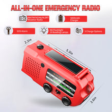 iRonsnow Weather AUTO Alert Emergency Radio, 5000mAh Solar Hand Crank Portable NOAA/AM/FM Radio with SOS Alarm Flashlight Earphone Jack, 14 Lamps Reading Light Cellphone Charger