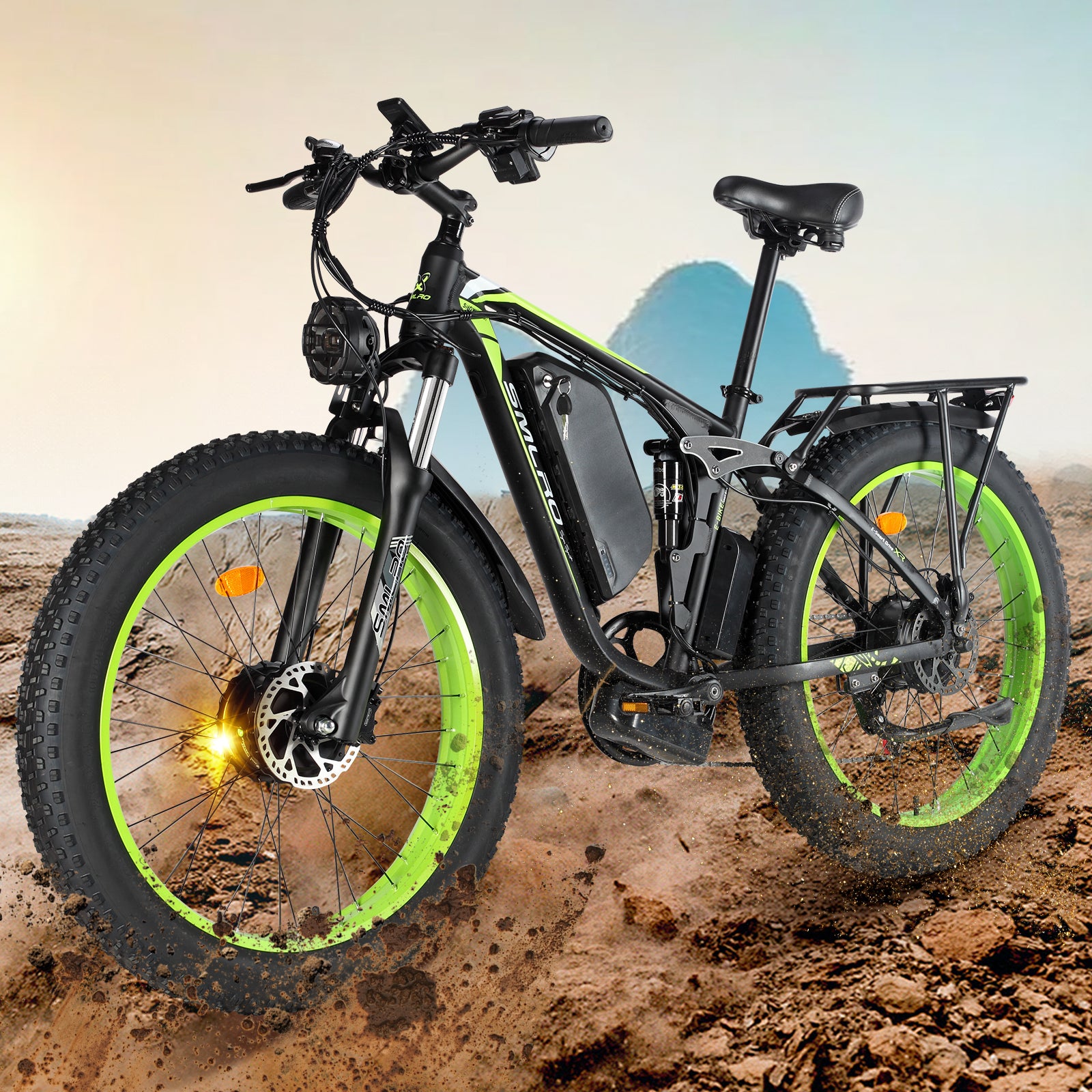 Smlro V3 Plus Electric Bicycle, 2000W Dual Motor 26'' Fat Tire Electri iRonsnow Smlro V3 Plus Electric Bicycle, 2000W Dual Motor 26'' Fat Tire Electri iRonsnow