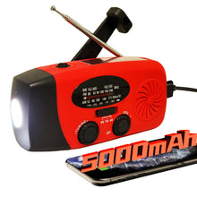 iRonsnow Solar Emergency NOAA Weather Radio Dynamo Hand Crank Self Powered AM FM WB Radios 3 LED Flashlight 2000mAh USB Smart Phone Charger Power Bank SOS Alarm