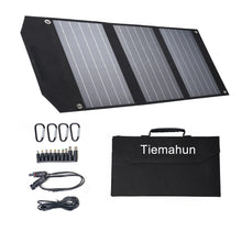 Tiemahun 120W Portable Solar Panel for Power Station,Foldable Solar Panel with DC5521 4-in-1 Cable, IP65 Waterproof Folding Panel Solar for Solar Generators,Camping, Outdoor and RV