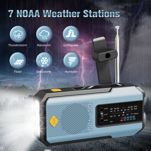 Newest iRonsnow Solar Emergency NOAA Weather Radio Dynamo Hand Crank Self Powered Dynamo AM FM WB Radio 3 LED Flashlight 2000mAh Smart Phone Charger Power Bank SOS