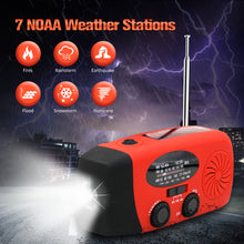 5000mAh Emergency Crank Weather Radio, iRonsnow NOAA/FM/AM Solar Radios, Portable Survival Radio with SOS, Earphone Jack, 1W 4 Modes LED Flashlight, Cell Phone Charger for Camping Hiking