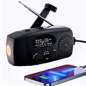 5000mAh Emergency Crank Weather Radio, iRonsnow NOAA/FM/AM Solar Radios, Portable Survival Radio with SOS, Earphone Jack, 1W 4 Modes LED Flashlight, Cell Phone Charger for Camping Hiking