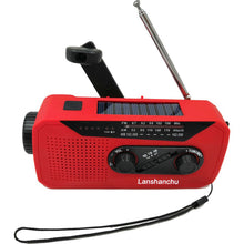 Lanshanchu Solar Emergency NOAA Weather Radio Dynamo Hand Crank Self Powered Dynamo AM FM WB Radio 3 LED Flashlight 2000mAh Smart Phone Charger