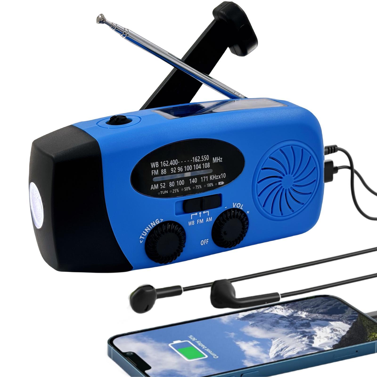 camping radio 5000mAh Emergency Crank Weather Radio, iRonsnow NOAA/FM/AM Solar Radio